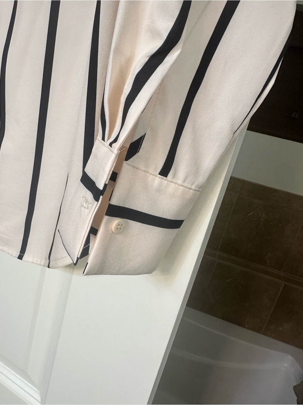 Striped Black/Cream Shorts & Button Up Set - Picture 13 of 16